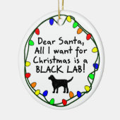 サンタの親愛な黒い実験室 セラミックオーナメント (左)