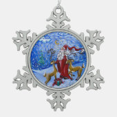 "サンタの親愛な"オーナメント スノーフレークピューターオーナメント (正面)