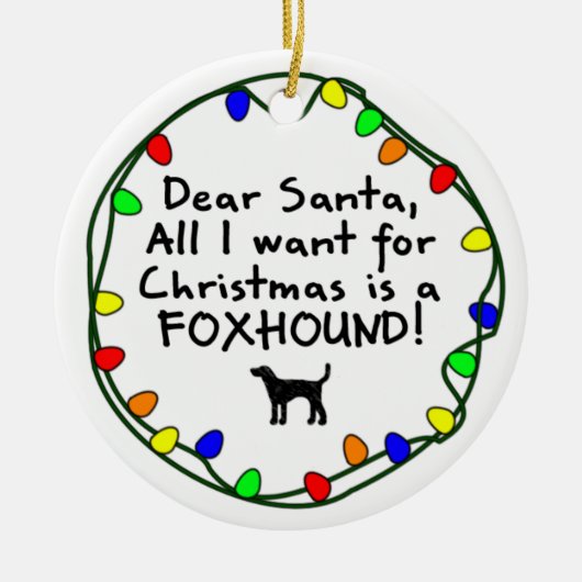 サンタの親愛なFoxhound セラミックオーナメント (正面)