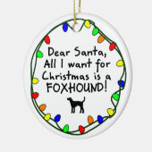 サンタの親愛なFoxhound セラミックオーナメント (左)