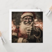 サンタの親指アップ・シングルサイドカード カード (正面/裏面インサイチュ)