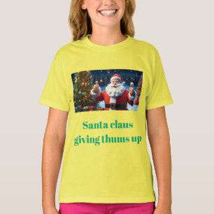 サンタの親指アップ： 3Dクリスマスワンダーランドティー Tシャツ