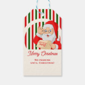 サンタの認定済みナイスリスト 絶対に見ないで！ クリスマス ギフトタグ (裏面)
