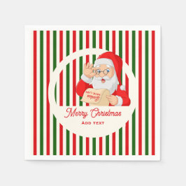 サンタの認定済みニースリスト クリスマスの覗き見厳禁 スタンダードカクテルナプキン