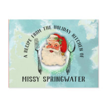 サンタの調理器具 クッキング バーキング ホリデー レシピ カード