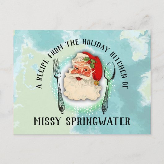 サンタの調理器具 クッキング バーキング ホリデー レシピ カード (正面)