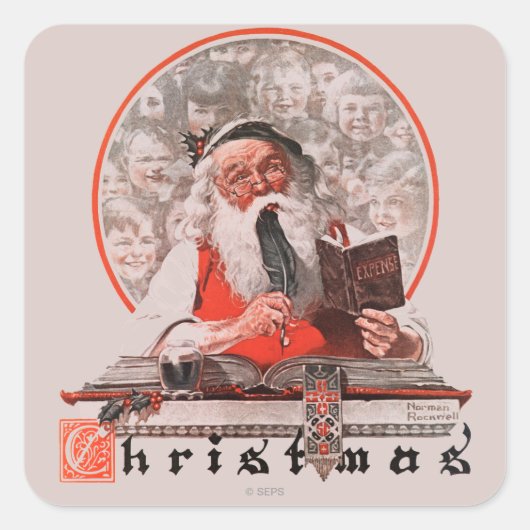 サンタの費用 スクエアシール (正面)