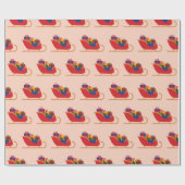 サンタの贈り物でいっぱいのクリスマスプレゼント ラッピングペーパー (フラット)