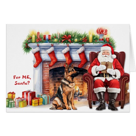 サンタの贈り物ドイツの羊飼い犬のクリスマス (正面横)