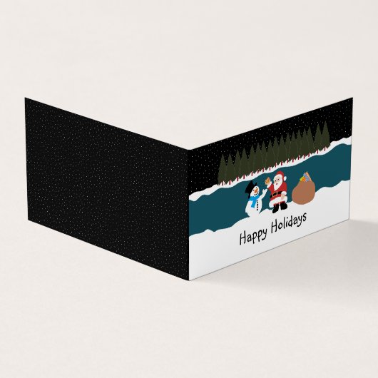 サンタの贈り物、家族の写真クリスマスカード 名刺 (外部)