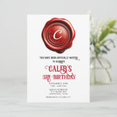 サンタの赤いワックスシール ノースポール クリスマス ホリデー 招待状 (スタンド正面)