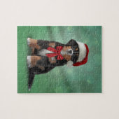 サンタの赤い帽子のバーニーズ・マウンテン・ドッグ ジグソーパズル (横)