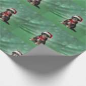 サンタの赤い帽子のバーニーズ・マウンテン・ドッグ ラッピングペーパー (角)