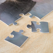 サンタの赤い帽子の子犬のバーニーズ・マウンテン・ドッグ ジグソーパズル (側面)