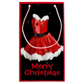 サンタの赤い服のパーソナライズなギフトバッグ スモールペーパーバッグ (裏面)