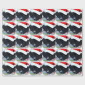 サンタの足のニューファウンドランドのクリスマスの包装紙 ラッピングペーパー (フラット)