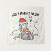 サンタの足は| Purrfectの休日を過します タペストリー (正面(横))