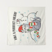 サンタの足は| Purrfectの休日を過します タペストリー (正面)