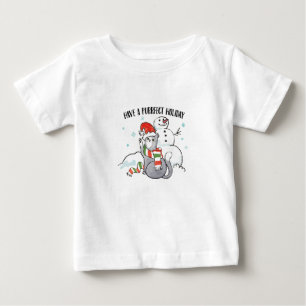 サンタの足は Purrfectの休日を過します ベビーTシャツ