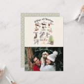 サンタの足を搭載するクリスマスの写真12犬のクリスマス カード (正面/裏面インサイチュ)