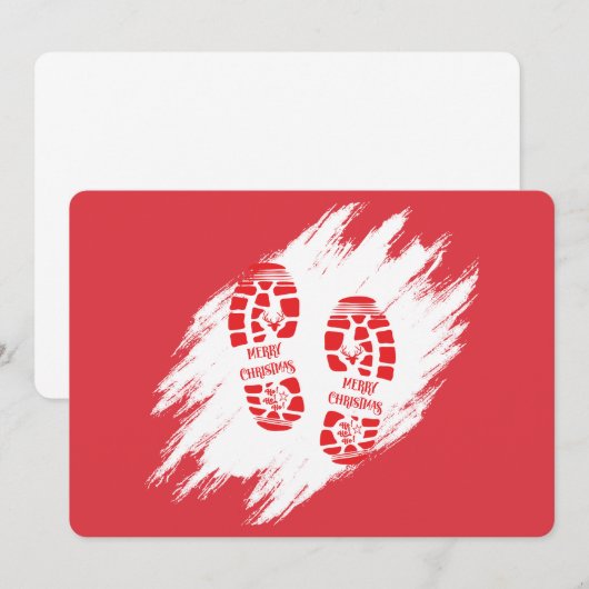 サンタの足跡 招待状 (正面/裏面)