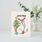 サンタの足|のトナカイ猫 ポストカード (スタンド正面)