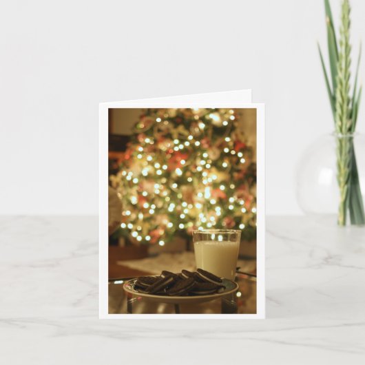 サンタの軽食のクリスマスカード シーズンカード (正面)