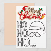 サンタの輪郭 クリスマスの挨拶 シーズンカード (正面/裏面)