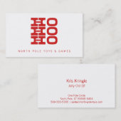 サンタの通話カードホホホホ(活版印刷スタイル) コーリングカード (正面/裏面)