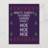 サンタの道具お気に入りのは？ホーホーおもしろい シーズンポストカード (正面)