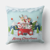 サンタの道路旅行クリスマスペーパーカット クッション (裏面)