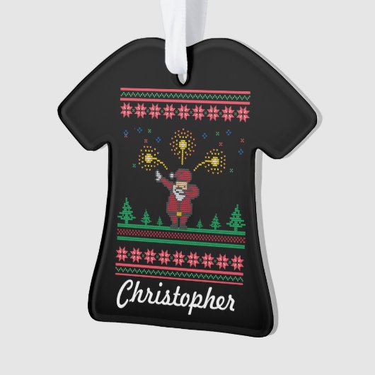 サンタの醜いクリスマスセーター オーナメント (正面)