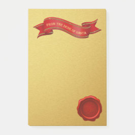 サンタの金ゴールドのポスト・イットの机から ポストイット