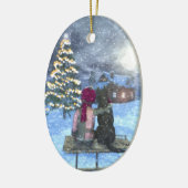 サンタの陶磁器のクリスマスのオーナメントのための監視 セラミックオーナメント (左)