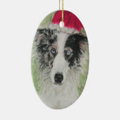 サンタの青のオーナメント セラミックオーナメント (右)