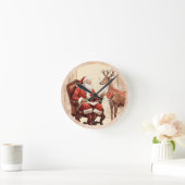 サンタの静かな瞬間 ラウンド壁時計 (ホーム)