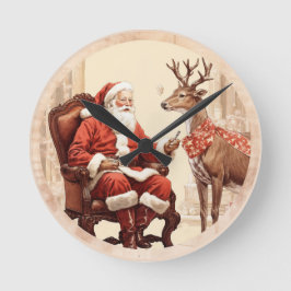 サンタの静かな瞬間 ラウンド壁時計