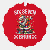 サンタの面白いクリスマスオーナメントタグ – SIX SEVEN オーナメントカード (裏面)