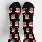 サンタの面白い写真 クリスマスソックス ソックス (上部)