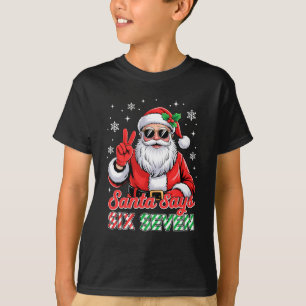サンタの面白い言葉 6 7 クリスマス 67 メメ Xmas Tシャツ