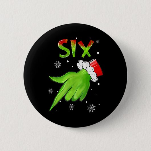 サンタの面白い6 7 メメクリスマス 缶バッジ (正面)