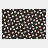 サンタの頭のパターン ラッピングペーパーシート (正面3)