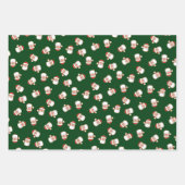 サンタの頭のパターン ラッピングペーパーシート (正面2)