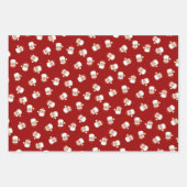 サンタの頭のパターン ラッピングペーパーシート (正面)