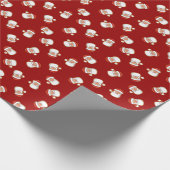 サンタの頭のパターン ラッピングペーパー (角)