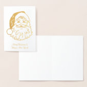 サンタの頭部が付いている金ゴールドホイルのクリスマスカード 箔カード (ディスプレー)