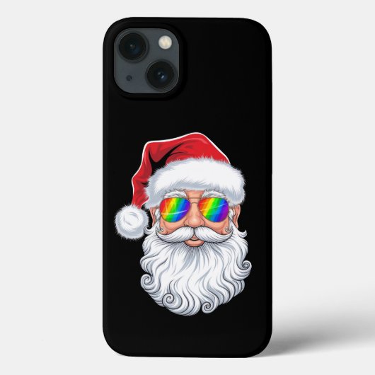 サンタの顔のゲイサングラス クリスマス Xmas LGBTQ Case-Mate iPhoneケース (裏面)