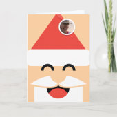 サンタの顔の写真折りたたみクリスマスカード カード (正面)