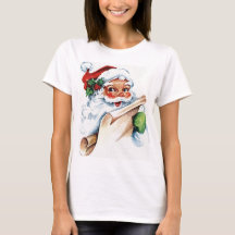 サンタの顔の水彩画ルーズフィットTシャツ(女性用)