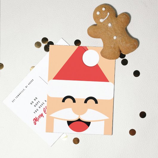 サンタの顔 クリスマス ポストカード
